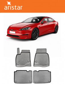 Tesla Model S, Coupe, Din 07.2012 - 03.2015 , Set Covorase Auto Tip Tavita Premium 3D, din cauciuc accesorii pentru autoturismul tau - masina v171356