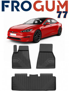 Tesla Model S Din 07.2012 - 03.2015, Coupe , Set Covorase Auto Tip Tavita Premium 3D, din cauciuc accesorii pentru autoturismul tau - masina v167939