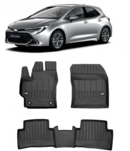 Toyota Corolla Hybrid Din 2019 - Prezent, Hatchback , Set Covorase Auto Tip Tavita Premium 3D, din cauciuc accesorii pentru autoturismul tau - masina v161552