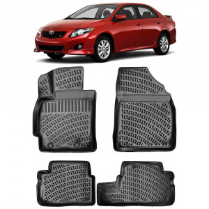 Toyota Corolla Xe140. E150 2006 - 2012 Set 4 covorase auto din cauciuc tip tavita premium line 3D