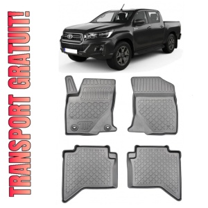 Toyota Hilux, Pick-Up, Din 09.2016 - Prezent , Set Covorase Auto Tip Tavita Premium 3D, din cauciuc