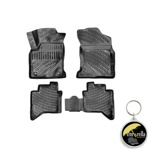 Toyota Hilux VIII 2015- Set 4 covorase auto din cauciuc tip tavita premium line 3D accesorii pentru autoturismul tau - masina v242349