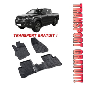 Toyota Hilux VIII 2015-2025 Set 4 covorase auto din cauciuc tip tavita premium line 3D - Transport Gratuit!