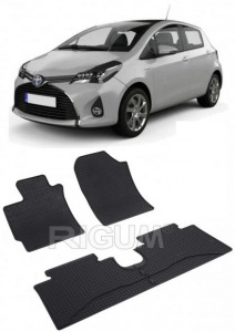 Toyota Yaris III Hybrid, Hatchback, fabricat din 2015 - 08.2020, set covorase auto dedicate, din cauciuc 100% Premium accesorii pentru autoturismul tau - masina v159884
