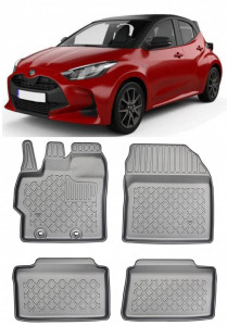 Toyota Yaris IV, Hatchback, Din 09.2020 - Prezent , Set Covorase Auto Tip Tavita Premium 3D, din cauciuc accesorii pentru autoturismul tau - masina v174490