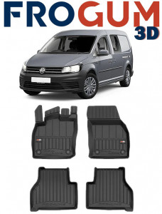 Volkswagen Caddy, Van, Din 11.2020 - Prezent , Set Covorase Auto Tip Tavita Premium 3D, din cauciuc accesorii pentru autoturismul tau - masina v170903