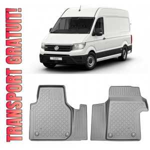 Volkswagen Crafter II Din 2017 - Prezent, Van, 3 Locuri , Set Covorase Auto Tip Tavita Premium 3D, din cauciuc