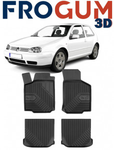 Volkswagen Golf 4 Din 1998 - 2003, Hatchback , Set Covorase Auto Tip Tavita Premium 3D, din cauciuc accesorii pentru autoturismul tau - masina v167103