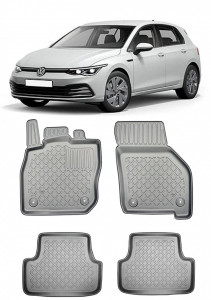 Volkswagen Golf 8 Mhev, Hatchback, Din 11.2020 - Prezent , Set Covorase Auto Tip Tavita Premium 3D, din cauciuc accesorii pentru autoturismul tau - masina v174284