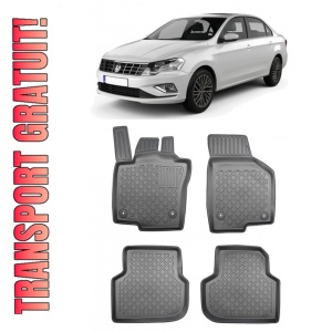 Volkswagen Jetta VI, Sedan, Din 01.2011 - 2018 , Set Covorase Auto Tip Tavita Premium 3D, din cauciuc