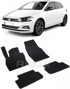 Volkswagen Polo VI, Hatchback, fabricat din 10.2017 - Prezent, set covorase auto dedicate, din cauciuc 100% Premium accesorii pentru autoturismul tau - masina v159458