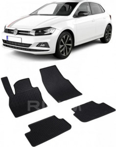 Volkswagen Polo VI, Hatchback, fabricat din 10.2017 - Prezent, set covorase auto dedicate, din cauciuc 100% Premium accesorii pentru autoturismul tau - masina v159459