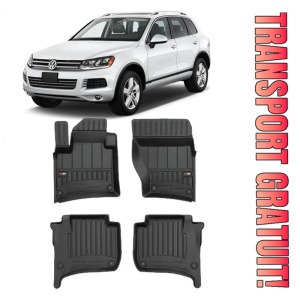 Volkswagen Touareg II, Suv, Din 02.2010 - 03.2018 , Set Covorase Auto Tip Tavita Premium 3D, din cauciuc