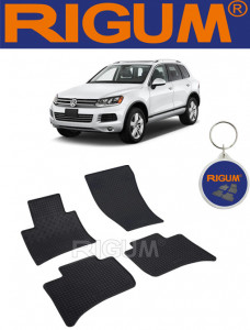 Volkswagen Touareg II, Suv, fabricat din 02.2010 - 03.2018, set covorase auto dedicate, din cauciuc 100% Premium accesorii pentru autoturismul tau - masina v159282