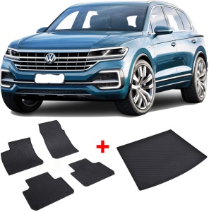 Volkswagen Touareg III din 07.2018 - Prezent Suv *2 , Set Covorase + tavita portbagaj auto - Img 2