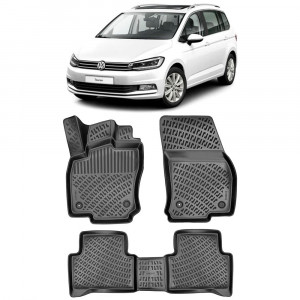 Volkswagen Touran II 2015- Set 4 covorase auto din cauciuc tip tavita premium line 3D accesorii pentru autoturismul tau - masina v243016