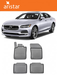 Volvo S90, Sedan, Din 09.2016 - Prezent, 4X2 , Set Covorase Auto Tip Tavita Premium 3D, din cauciuc accesorii pentru autoturismul tau - masina v171790