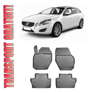 Volvo V60 I, Combi, Din 10.2010 - 01.2018 , Set Covorase Auto Tip Tavita Premium 3D, din cauciuc
