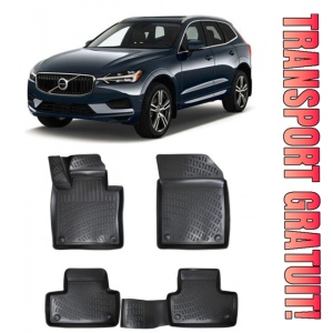 Volvo XC-60 (II) 2017-2025 Set 4 covorase auto din cauciuc tip tavita premium line 3D