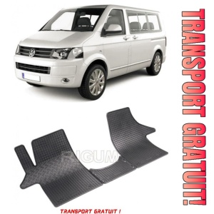 Vw T5 / T6 MultIVan, 2 / 3 Locuri, fabricat din 2006 - Prezent (Fata), set covorase auto dedicate, din cauciuc 100% Premium - Transport Gratuit