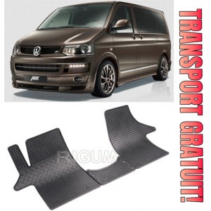 Vw T5 / T6 Transporter, 2 / 3 Locuri, fabricat din 2006 - Prezent (Fata), set covorase auto dedicate, din cauciuc 100% Premium