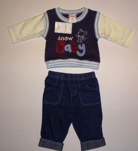 Costumas cu blugi bebe Snow Baby - Hainute Bebelusi