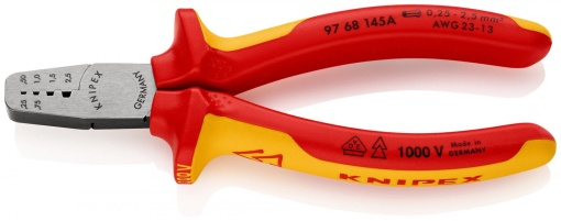 Cleste izolat pentru sertizat ferule 0,25-2,5 mmp VDE