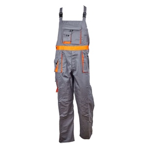 Pantalon cu pieptar star gri/portocaliu material-bumbac/poliester marimea 52 - Img 1