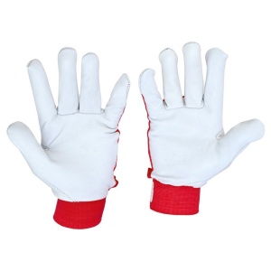 Manusi protectie mecanica manseta velcro lima rosu marimea 10 piele capra - Img 2