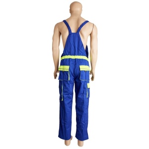 Pantalon cu pieptar elite albastru/verde material-bumbac/poliester marimea 46 - Img 3