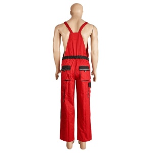 Pantalon cu pieptar galaxy rosu/negru material-bumbac/poliester marimea 52 - Img 2