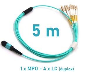 Patchcord OM4 Breakout, MPO-F la 8xLC/UPC, 5m - Img 2