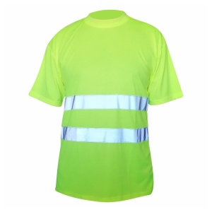 Tricou clasic reflectorizant traffic galben poliester marimea L