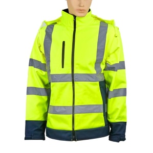 Jacheta iarna reflectorizanta crossroad 2 in 1 galben/bleumarin softshell Marimea L - SGS-TRN-264100 - Img 1
