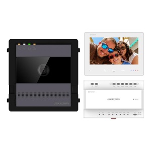 Kit videointerfon 2 fire pentru 1 familie, monitor 7 inch, Alarma IK08, Card 32GB Al - Img 1
