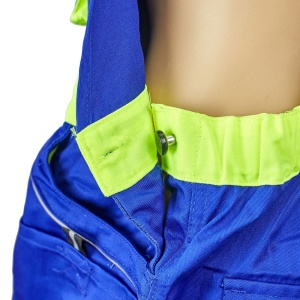 Pantalon cu pieptar elite albastru/verde material-bumbac/poliester marimea 52 - Img 5