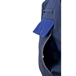 Pantalon cu pieptar pluto-pp bleumarin/albastru material-bumbac marimea 62 - Img 4