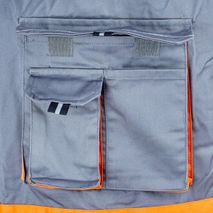 Pantalon cu pieptar star gri/portocaliu material-bumbac/poliester marimea 62 - Img 4