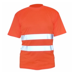 Tricou clasic reflectorizant traffic portocaliu poliester marimea S