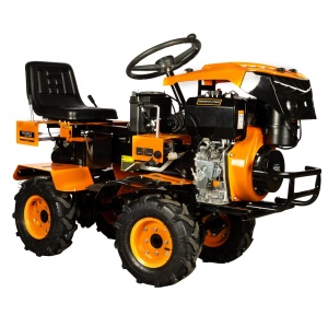 Mini tractor 17cp, 530cc, motor pe motorina 4T, 4X4, 4 viteze, pornire electrica, 2 cutii de viteze - Img 3