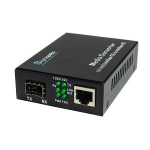 Convertor media SFP na RJ45 1x 10/100/1000Base-TX, 1x 1000Base-FX SFP, dip switch - Img 2