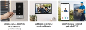 Kit video-interfon, monitor tactil 7 inch, 2 fire, camera 2MP, IR 5m, SDcard, Wi-Fi6 - Img 7