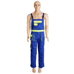 Pantalon cu pieptar elite albastru/verde material-bumbac/poliester marimea 62 - Img 2