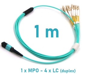 Patchcord OM4 Breakout, MPO-F la 8xLC/UPC, 1m - Img 2