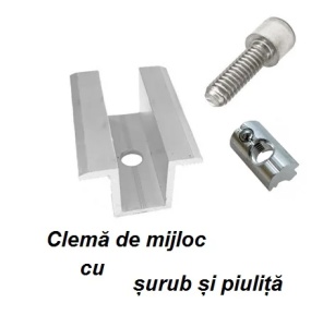 Clema de mijloc cu surub si piulita cu bila