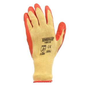 Manusi tricot polycotton impregnate latex orange marimea 10 - Img 3