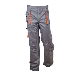 Pantalon talie star gri/portocaliu material-bumbac/poliester marimea 48