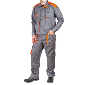 Pantalon talie star gri/portocaliu material-bumbac/poliester marimea 48 - Img 5