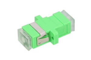 Adaptor Optic SM SC/APC, Simplex, Ceramic Sleeve, Capac Transparent, Verde