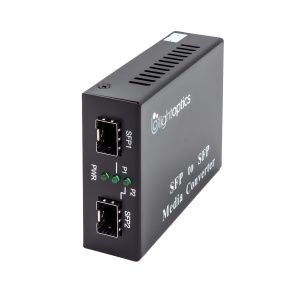 Convertor media SFP la SFP, extindere/repeater, 2 porturi SFP 100/1000M